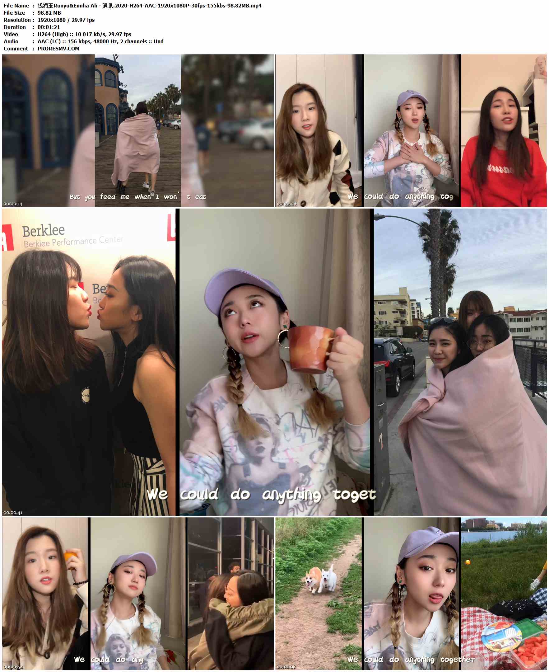 钱润玉Runyu&Emilia Ali - 遇见.2020-H264-AAC-1920x1080P-30fps-155kbs-98.82MB官方MV_高清MV